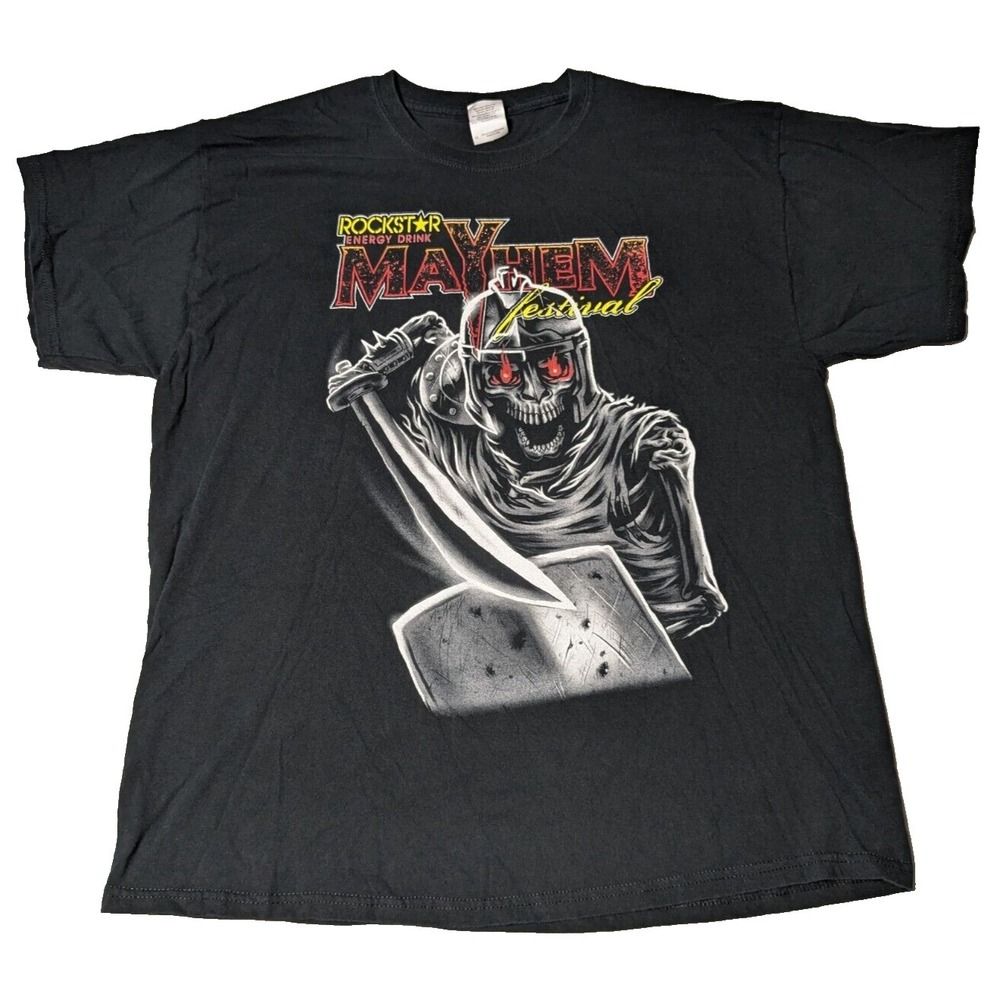 ROCKSTAR ENERGY DRINK MAYHEIM FESTIVAL 2011 Men‎ XL Black Cotton T-Shirt